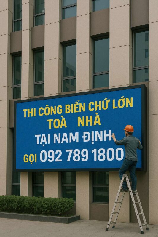 Biển Chữ Lớn Tòa Nhà Tại Nam Định – Giải Pháp Quảng Bá Thương Hiệu Đẳng Cấp